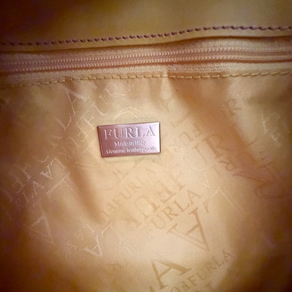 Furla Mustard Yellow Leather Flap Baguette Bag - Picture 8 of 8